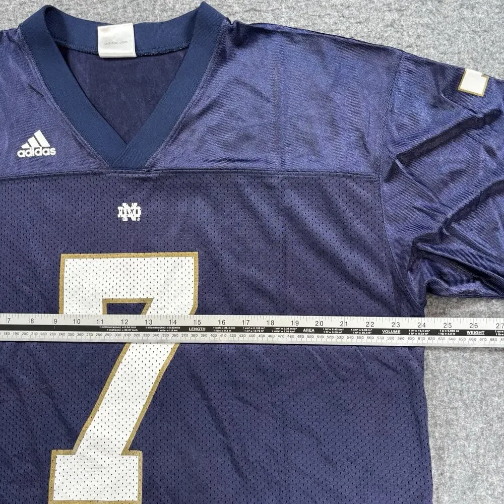 Vintage Y2K Adidas Notre Dame Fighting Irish Football Jersey #7 Blue Men’s Large